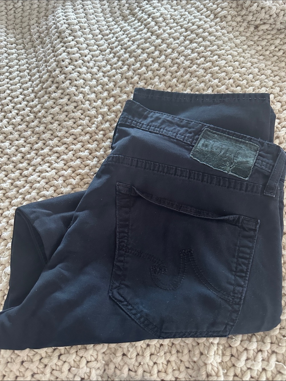 AG Adriano Goldschmied Slim Straight Black Jeans